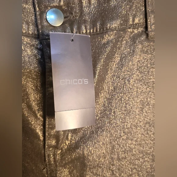 Chico's Platnum Label Gold Shimmer Jeans - Picture 12 of 12